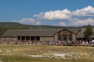 Crowd Waiting for Old Faithful